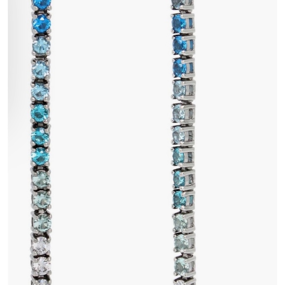 Kurt Geiger NWT London Cubic Zirconia Linear Drop Earrings w/Kurt Geiger pouch - Picture 4 of 10